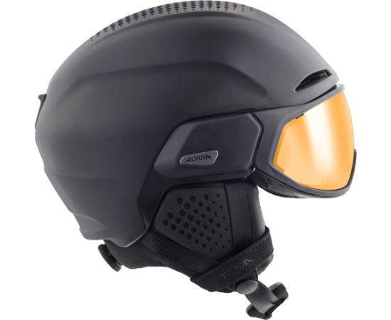 Alpina winter helmet ALTO Q-Lite Black Matt (Gold Mirror) 55-59 Ziemas sporta ķiveres