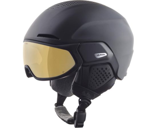 Alpina winter helmet ALTO Q-Lite Black Matt (Gold Mirror) 55-59 Ziemas sporta ķiveres