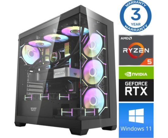 INTOP Ryzen 5 7500F 32GB DDR5 1TB SSD M.2 NVME RTX4070 12GB WIN11Pro Персональные компьютеры