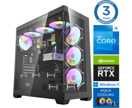 INTOP AQUA i5-14400F 32GB DDR5 1TB SSD M.2 NVME RTX4070 12GB WIN11 Персональные компьютеры