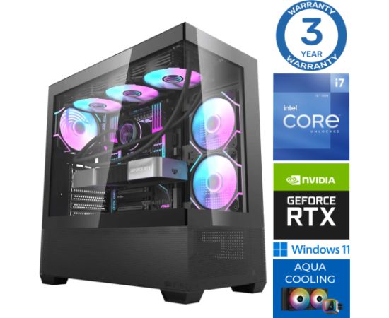 INTOP AQUA i7-14700F 64GB DDR5 1TB SSD M.2 NVME+2TB RTX4070 12GB WIN11Pro Персональные компьютеры