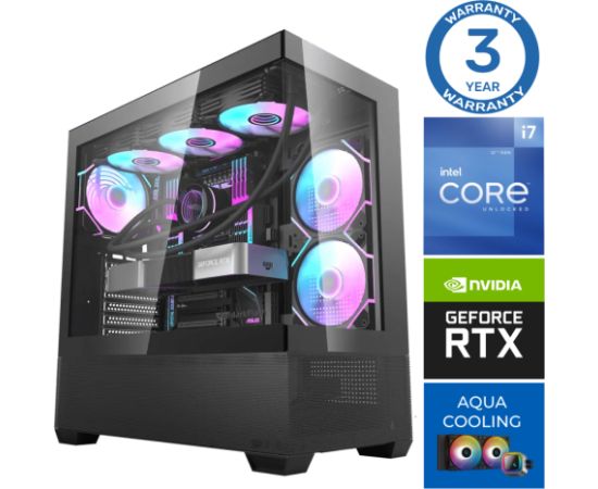 INTOP AQUA i7-14700F 64GB DDR5 1TB SSD M.2 NVME RTX4070 12GB no-OS Personālie datori