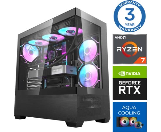 INTOP AQUA Ryzen 7 7800X3D 16GB DDR5 1TB SSD M.2 NVME RTX4070 12GB no-OS Персональные компьютеры