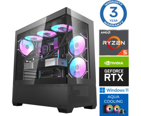 INTOP AQUA Ryzen 5 7600X 64GB DDR5 1TB SSD M.2 NVME+2TB RTX4070 12GB WIN11 Personālie datori