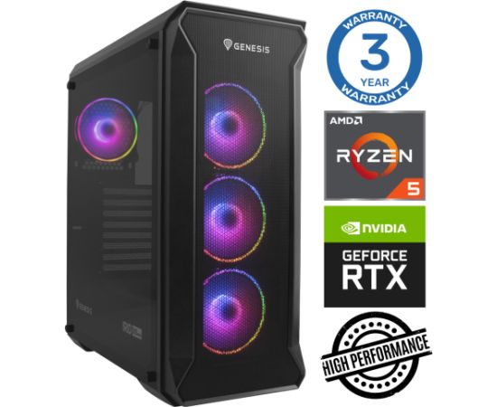 INTOP Ryzen 5 5600X 16GB 250SSD M.2 NVME RTX4070 12GB no-OS Personālie datori