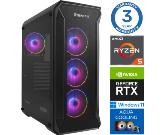 INTOP AQUA Ryzen 5 7600X 64GB DDR5 1TB SSD M.2 NVME RTX4070 12GB WIN11Pro Персональные компьютеры