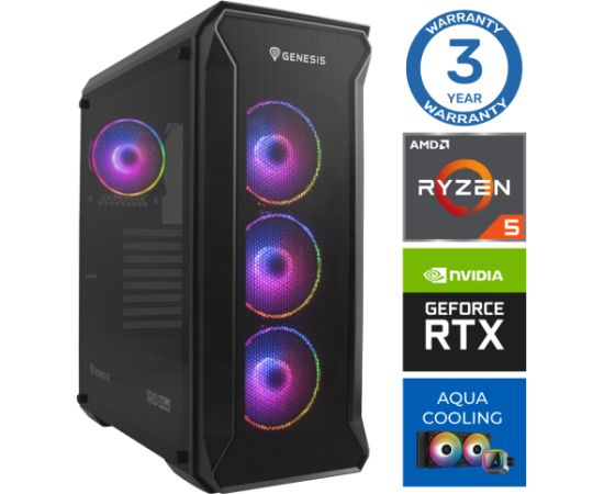 INTOP AQUA Ryzen 5 7600X 32GB DDR5 2TB SSD M.2 NVME+2TB RTX4070 12GB no-OS Персональные компьютеры