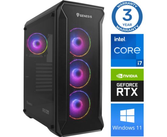 INTOP i7-12700F 16GB 250SSD M.2 NVME+2TB RTX4070 12GB WIN11 Personālie datori