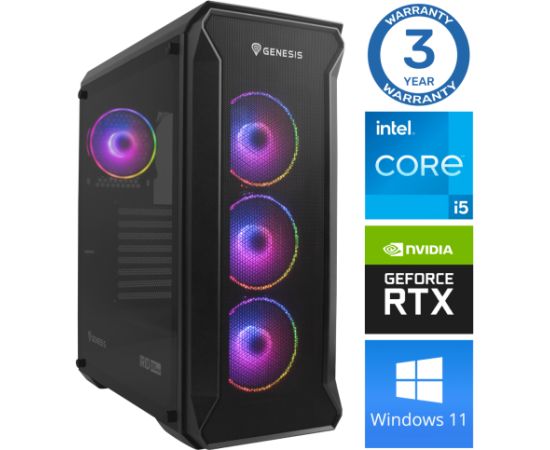 INTOP i5-12400F 16GB 1TB SSD M.2 NVME+2TB RTX4070 12GB WIN11 Personālie datori