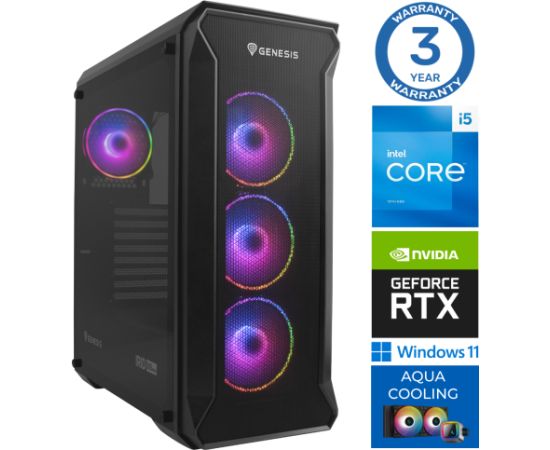 INTOP AQUA i5-14400F 16GB DDR5 1TB SSD M.2 NVME+2TB RTX4070 12GB WIN11Pro Персональные компьютеры