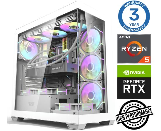 INTOP Ryzen 5 7500F 16GB DDR5 1TB SSD M.2 NVME RTX4070 12GB no-OS Personālie datori