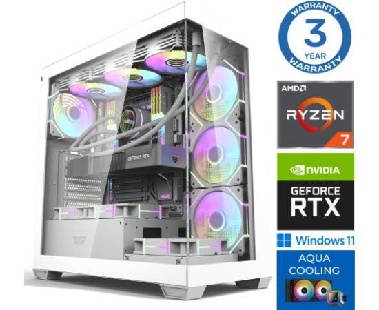 INTOP AQUA Ryzen 7 9700X 16GB DDR5 1TB SSD M.2 NVME RTX4070 12GB WIN11 Personālie datori