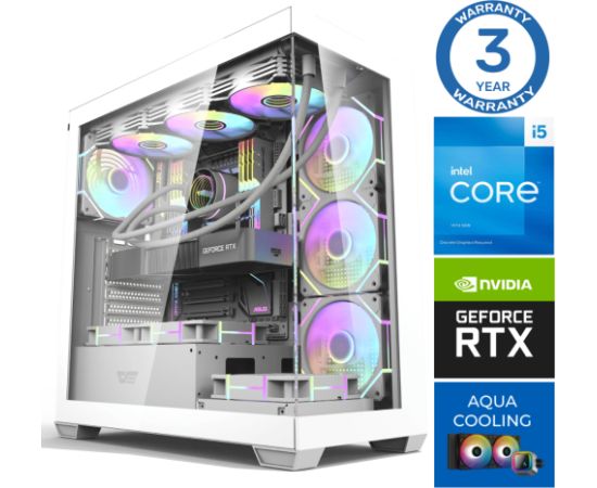 INTOP AQUA i5-14400F 64GB DDR5 1TB SSD M.2 NVME RTX4070 12GB no-OS Personālie datori