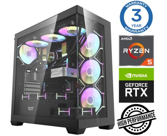 INTOP Ryzen 5 7500F 16GB DDR5 1TB SSD M.2 NVME RTX4070 12GB no-OS Персональные компьютеры