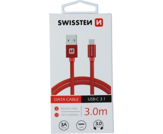 Swissten Textile Универсальный Quick Charge USB-C USB Кабель данных 3м Дата USB-кабели