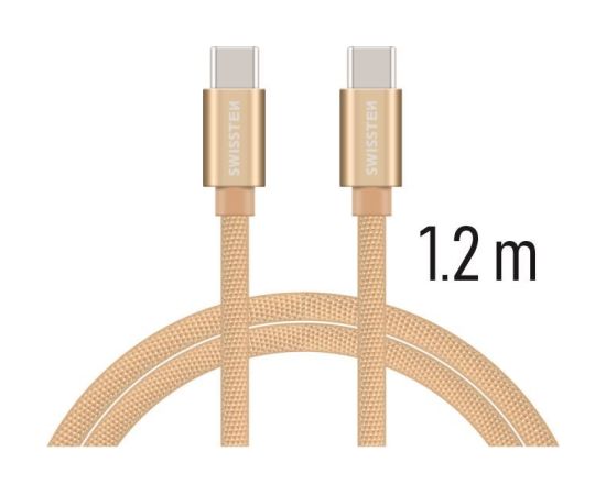 Swissten Textile Fast Charge 3A USB-C / USB-C Кабель для передачи данных и зарядки 1.2m Дата USB-кабели