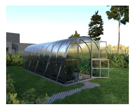 Комплект теплицы – КLASIKA 3×6 м с поликарбонатом 6 мм, форточкой с автоматическим открывателем, полкой, дополнительной дверью, комплектом для подвязки растений, приподнятыми грядками и системой полива Теплицы