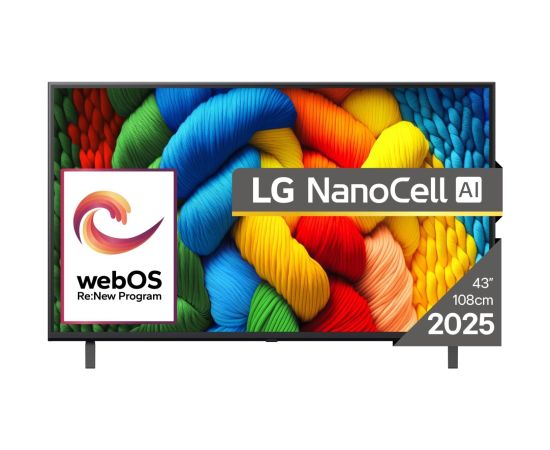 TV Set LG 43NANO80A3B 43" 4K Ultra HD 3840 x 2160 pixels Flat 16:9 LED Televizori