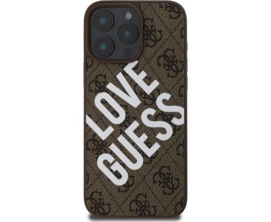 Guess PU Leather 4G Big Love Logo MagSafe Case for Apple iPhone 16 Pro Max Neoriģinālie Maciņi