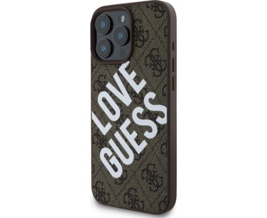 Guess PU Leather 4G Big Love Logo MagSafe Case for Apple iPhone 16 Pro Max Neoriģinālie Maciņi