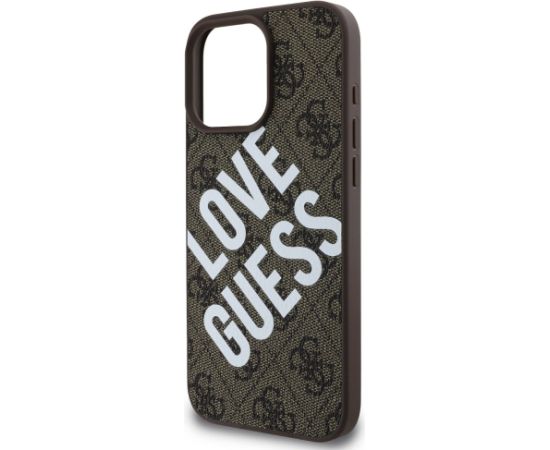 Guess PU Leather 4G Big Love Logo MagSafe Case for Apple iPhone 16 Pro Max Neoriģinālie Maciņi