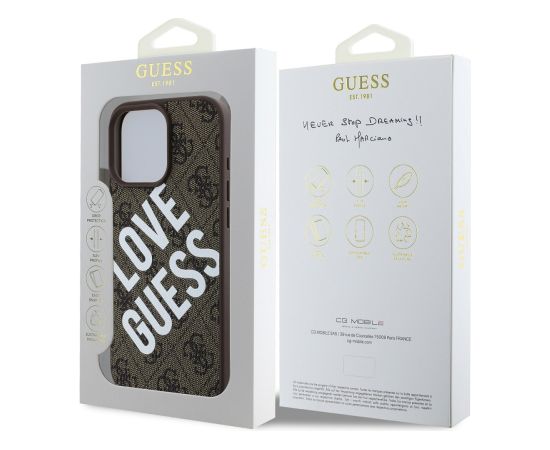 Guess PU Leather 4G Big Love Logo MagSafe Case for Apple iPhone 16 Pro Max Neoriģinālie Maciņi