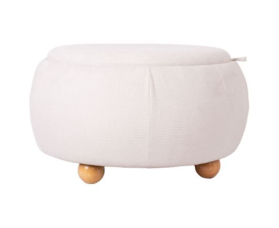 Ottoman/ table HIRO D67xH38cm, white, with storage Новинки Для дома и сада 