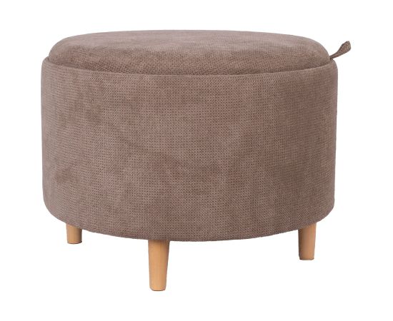 Ottoman/ table HIRO D56xH42,5cm, light brown, with storage and tray Новинки Для дома и сада 