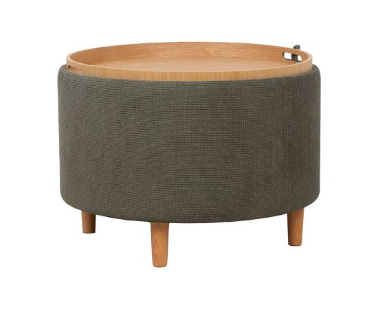 Ottoman/ table HIRO D56xH42,5cm, green, with storage and tray Новинки Для дома и сада 