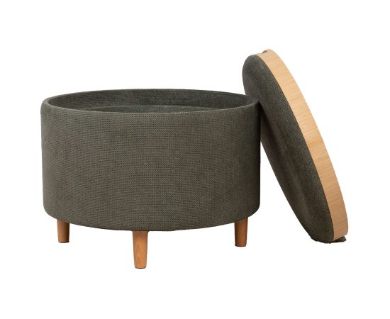 Ottoman/ table HIRO D56xH42,5cm, green, with storage and tray Новинки Для дома и сада 