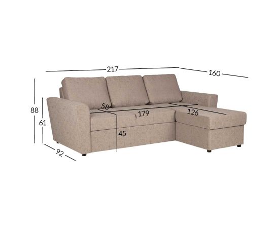 Corner sofa bed INGA beige Новинки Для дома и сада 