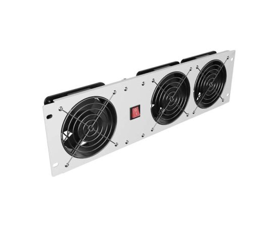 Lanberg Vertical Ventilation Panel 19" 3U for Rack three Fans 230V AK-1506-S Grey Serveri un to komponentes