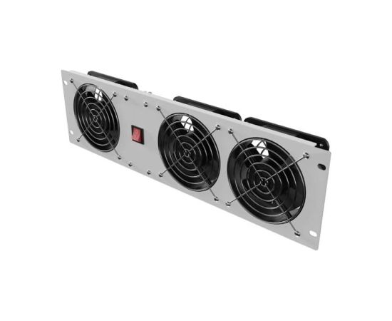 Lanberg Vertical Ventilation Panel 19" 3U for Rack three Fans 230V AK-1506-S Grey Serveri un to komponentes
