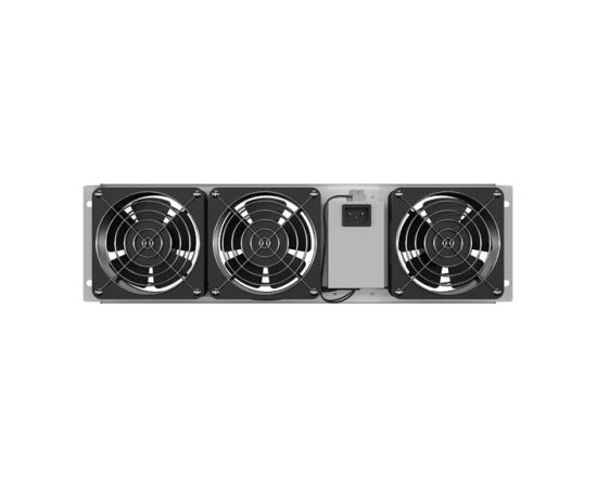 Lanberg Vertical Ventilation Panel 19" 3U for Rack three Fans 230V AK-1506-S Grey Serveri un to komponentes