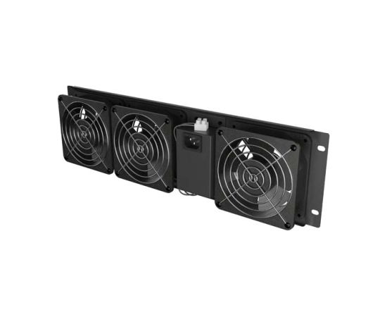 Lanberg Vertical Ventilation Panel 19" 3U for Rack three Fans 230V AK-1506-B Black Serveri un to komponentes