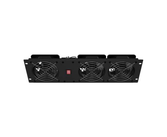 Lanberg Vertical Ventilation Panel 19" 3U for Rack three Fans 230V AK-1506-B Black Serveri un to komponentes