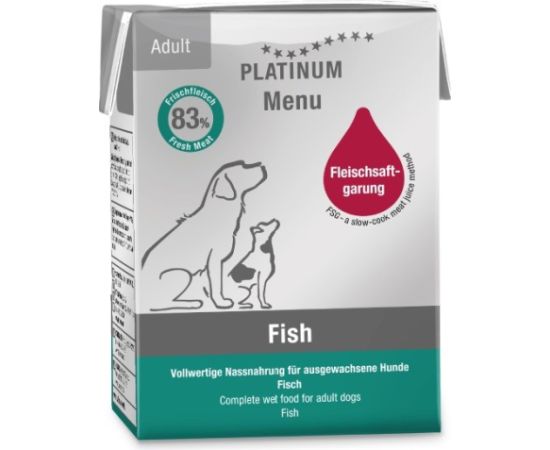 PLATINUM Menu Adult Fish - wet dog food - 185g Suņu barība
