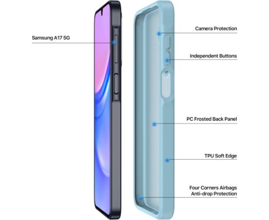 Case Dux Ducis Yind Samsung A175 A17 4G/A176 A17 5G blue Neoriģinālie Maciņi