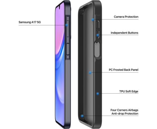 Case Dux Ducis Yind Samsung A175 A17 4G/A176 A17 5G black Neoriģinālie Maciņi