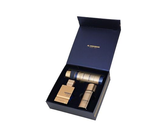 Al Haramain Amber Oud Bleu Edition Giftset  EDP 75 ml, EDP 30 ml a deospray 200 ml 75ml Dāvanu komplekti