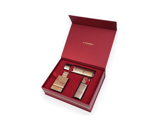 Al Haramain Amber Oud Ruby Edition Giftset  EDP 75 ml, EDP 30 ml body spray 250 ml 75ml Dāvanu komplekti