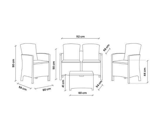 Bica Dārza mēbeļu komplekts Set Lido 2 Storage brūns Jaunumi -Dārzam
