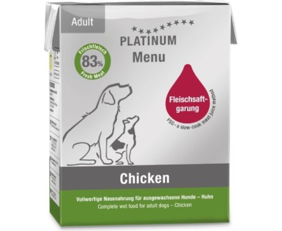 PLATINUM Menu Adult Chicken - wet dog food - 375g Suņu barība