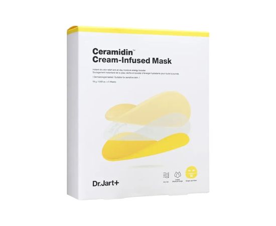 Dr. Jart+ Ceramidin Cream Infused Mask 5 x - Hloubkově hydratační pleťová maska 18.0g Smaržas - NESAKĀRTOTS