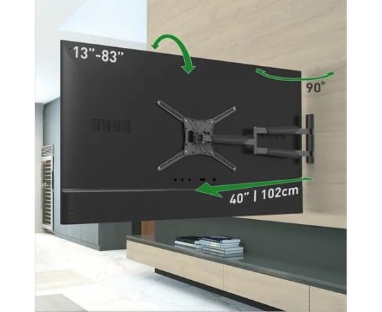 Barkan BM443XL 13"-83" TV, 4 lankstų, sieninis, juodas, labai ilgas Крепления для телевизоров