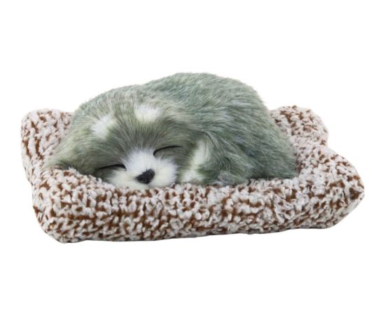 Leantoys Śpiący Pies Husky Na Poduszce Figurka z Futerkiem Torba Dźwięki EDUKAMP Мягкие игрушки