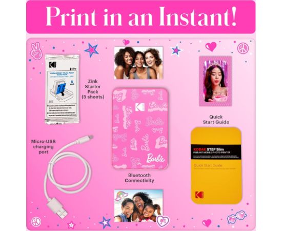 Kodak x Barbie photo printer Step Slim 2 Aудио-видео