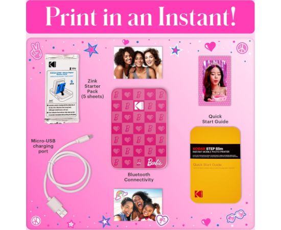 Kodak x Barbie photo printer Step Slim 1 Aудио-видео