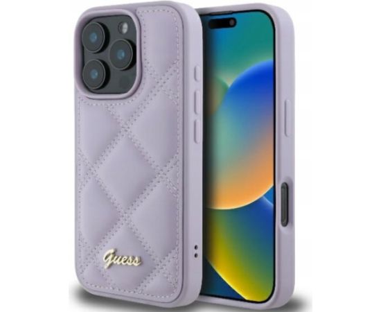 Guess Quilted Metal Logo Case Защитный Чехол для Apple iPhone 16 Pro Max Чехлы - альтернативные