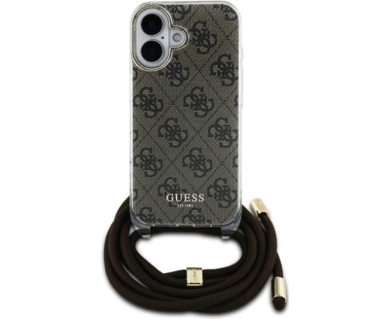 Guess IML 4G Printed Crossbody Strap Case Aizsargapvalks priekš Apple iPhone 16 Neoriģinālie Maciņi